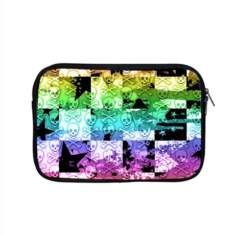 Rainbow Checker Skull Splatter Apple MacBook Pro 15  Zipper Case from ArtsNow.com Front