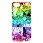 Rainbow Checker Skull Splatter iPhone 7/8 Black UV Print Case