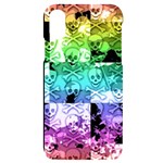 Rainbow Checker Skull Splatter iPhone X/XS Black UV Print Case