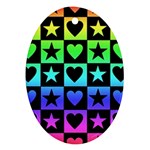 Rainbow Hearts & Stars Ornament (Oval)