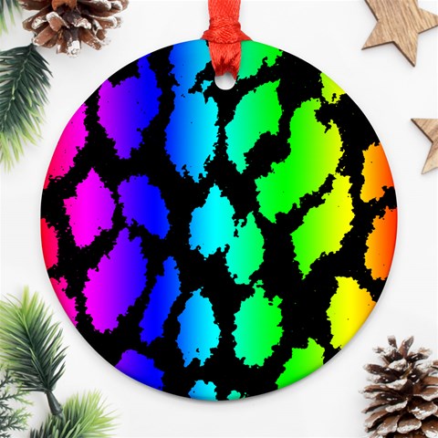Rainbow Leopard Ornament (Round) from ArtsNow.com Front