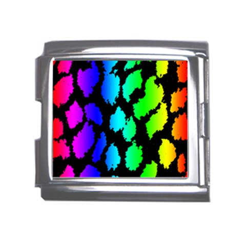 Rainbow Leopard Mega Link Italian Charm (18mm) from ArtsNow.com Front