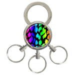 Rainbow Leopard 3-Ring Key Chain