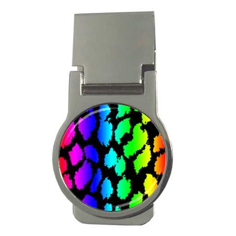 Rainbow Leopard Money Clip (Round) from ArtsNow.com Front