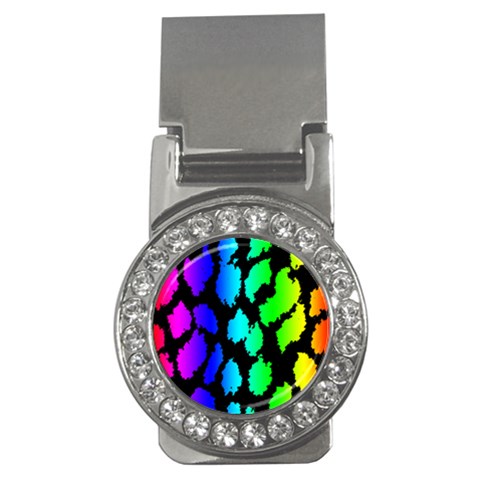 Rainbow Leopard Money Clip (CZ) from ArtsNow.com Front