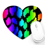 Rainbow Leopard Heart Mousepad