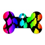 Rainbow Leopard Dog Tag Bone (Two Sides)