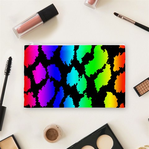 Rainbow Leopard Cosmetic Bag (Medium) from ArtsNow.com Front