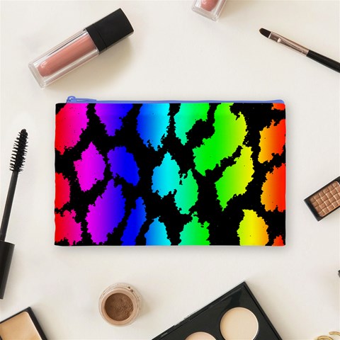Rainbow Leopard Cosmetic Bag (Medium) from ArtsNow.com Front