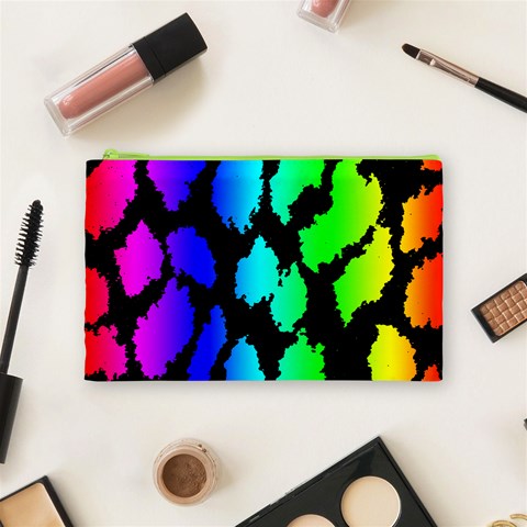 Rainbow Leopard Cosmetic Bag (Medium) from ArtsNow.com Front