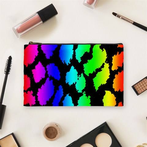 Rainbow Leopard Cosmetic Bag (Medium) from ArtsNow.com Front