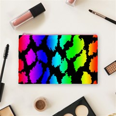 Rainbow Leopard Cosmetic Bag (Medium) from ArtsNow.com Front
