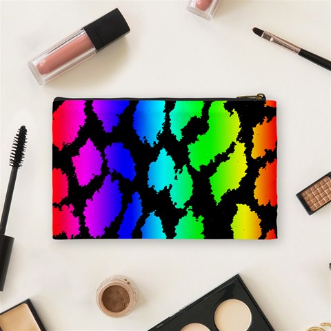 Rainbow Leopard Cosmetic Bag (Medium) from ArtsNow.com Back