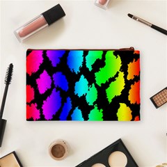 Rainbow Leopard Cosmetic Bag (Medium) from ArtsNow.com Back