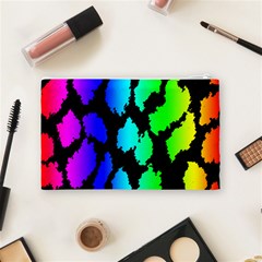 Rainbow Leopard Cosmetic Bag (Medium) from ArtsNow.com Back