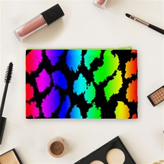 Rainbow Leopard Cosmetic Bag (Medium) from ArtsNow.com Back