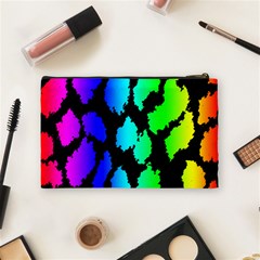 Rainbow Leopard Cosmetic Bag (Medium) from ArtsNow.com Back