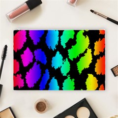 Rainbow Leopard Cosmetic Bag (Large) from ArtsNow.com Front