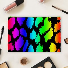 Rainbow Leopard Cosmetic Bag (Large) from ArtsNow.com Front