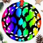 Rainbow Leopard Round Filigree Ornament (Two Sides)
