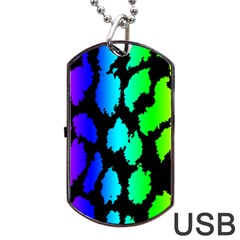 Rainbow Leopard Dog Tag USB Flash (Two Sides) from ArtsNow.com Back