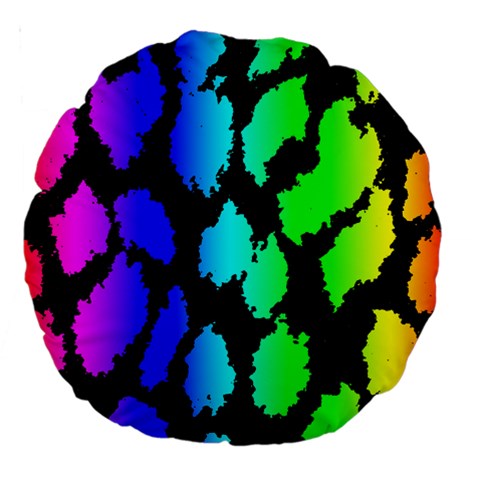 Rainbow Leopard Large 18  Premium Round Cushion  from ArtsNow.com Front