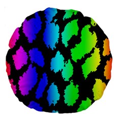 Rainbow Leopard Large 18  Premium Round Cushion  from ArtsNow.com Back