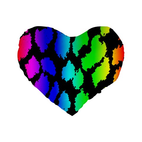 Rainbow Leopard Standard 16  Premium Heart Shape Cushion  from ArtsNow.com Front