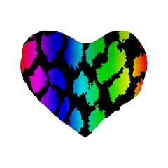 Rainbow Leopard Standard 16  Premium Heart Shape Cushion  from ArtsNow.com Front