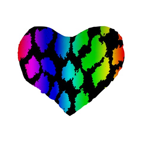 Rainbow Leopard Standard 16  Premium Heart Shape Cushion  from ArtsNow.com Back