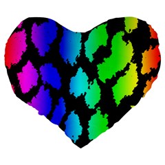 Rainbow Leopard Large 19  Premium Heart Shape Cushion from ArtsNow.com Back