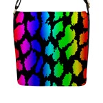 Rainbow Leopard Flap Closure Messenger Bag (L)