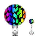 Rainbow Leopard Stainless Steel Nurses Watch