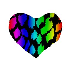 Rainbow Leopard Standard 16  Premium Flano Heart Shape Cushion  from ArtsNow.com Front