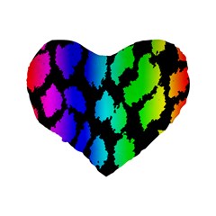 Rainbow Leopard Standard 16  Premium Flano Heart Shape Cushion  from ArtsNow.com Back
