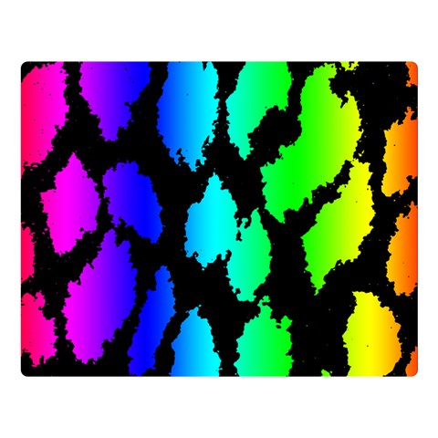 Rainbow Leopard Double Sided Flano Blanket (Large) from ArtsNow.com 80 x60  Blanket Front