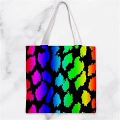 Rainbow Leopard Zipper Grocery Tote Bag from ArtsNow.com Back