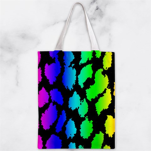 Rainbow Leopard Zipper Classic Tote Bag from ArtsNow.com Front