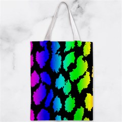 Rainbow Leopard Zipper Classic Tote Bag from ArtsNow.com Back