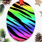 Rainbow Tiger Ornament (Oval)