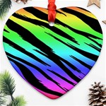 Rainbow Tiger Ornament (Heart)