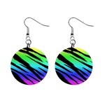 Rainbow Tiger 1  Button Earrings