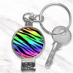 Rainbow Tiger Nail Clippers Key Chain