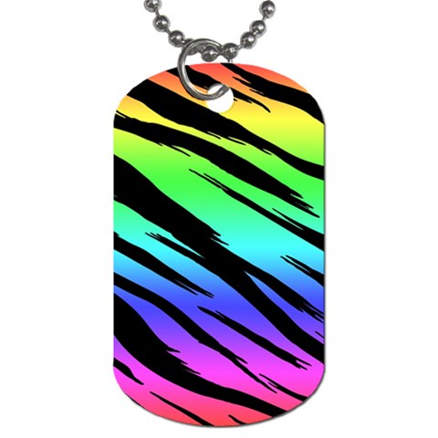 Rainbow Tiger Dog Tag (Two Sides) from ArtsNow.com Front