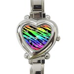 Rainbow Tiger Heart Italian Charm Watch
