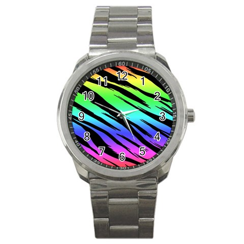 Rainbow Tiger Sport Metal Watch from ArtsNow.com Front
