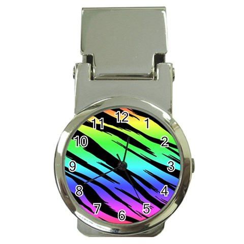 Rainbow Tiger Money Clip Watch from ArtsNow.com Front