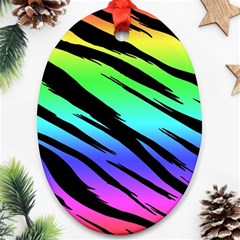 Rainbow Tiger Oval Ornament (Two Sides) from ArtsNow.com Front