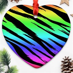 Rainbow Tiger Heart Ornament (Two Sides) from ArtsNow.com Front