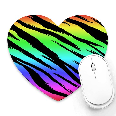 Rainbow Tiger Heart Mousepad from ArtsNow.com Front